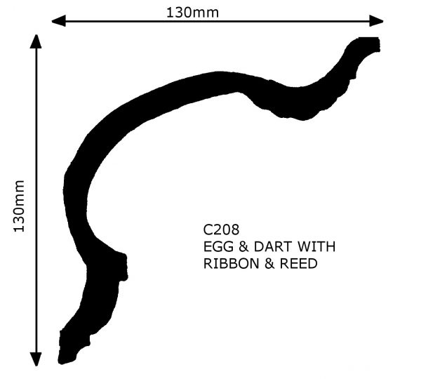C208 Egg and Dart with Ribbon and Reed - Image 2